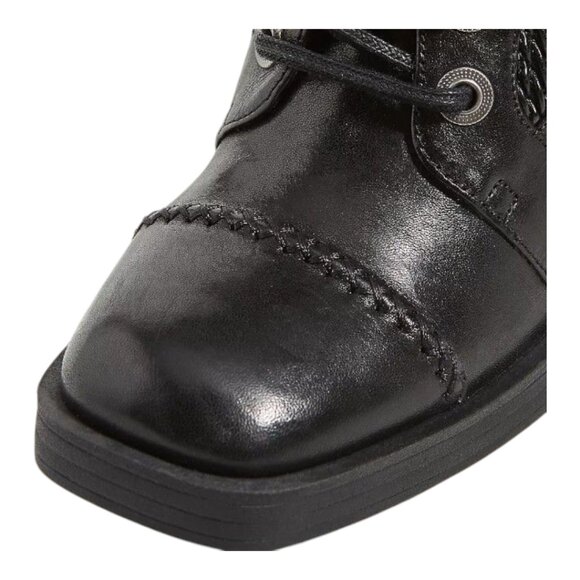 Kelsi Dagger Weaver Black Leather Heeled Lace-up Ankle Boots Women's 7.5 M - Picture 3 of 14